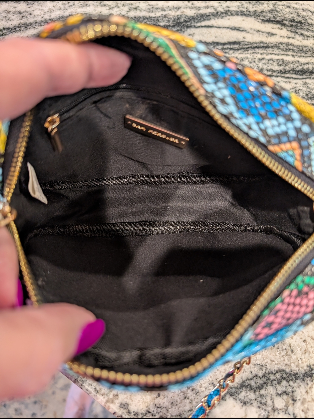 Sam Forever Multicolor Faux Snake Camera Crossbody Bag with Tassel - Picture 3 of 3